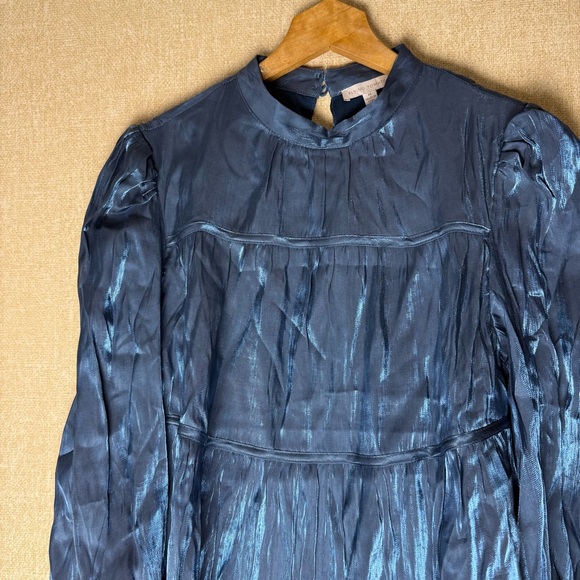 Flying Tomato Long Sleeve Tiered Satin Minidress size Medium - Picture 6 of 6